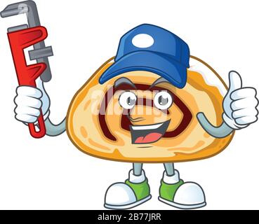 Cleverer Installateur des schweizer Cartoon-Character-Designs Stock Vektor