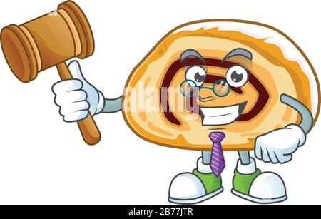 Schweizerisch-schweizerischer Roll-Richter-Cartoon-Charakterdesign mit niedlichen Gläsern Stock Vektor