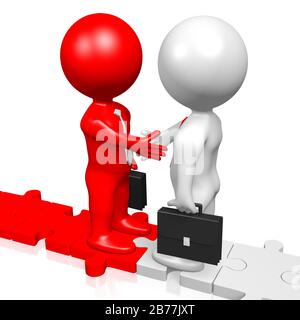 3D-Handshake-Konzept Stockfoto