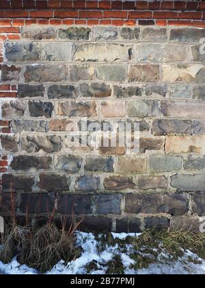 Mauerung auf der Wand. Hintergrund Stockfoto