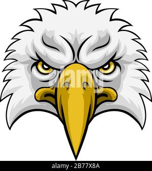 Mascot Mit Adler-Kopf-Gesicht Stock Vektor