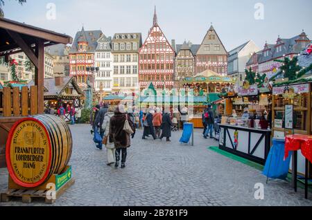 Deutsche Weihnachtsmärkte in Frankfurt 2011. Stockfoto