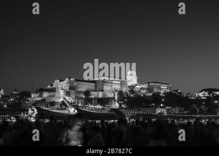 Buda Schloss Schwarz-Weiß Bild Budapest Stockfoto