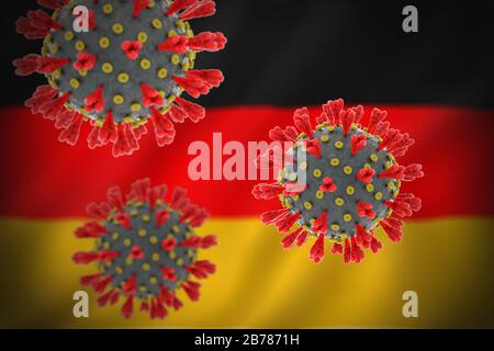 Konzept des pandemischen Romans Coronavirus Ausbruch in Deutschland Stockfoto