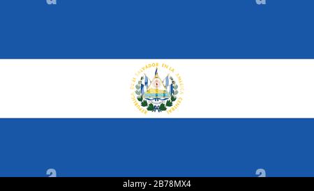 Flagge von El Salvador - Standardverhältnis der salvadorischen Flagge - True RGB-Farbmodus Stockfoto