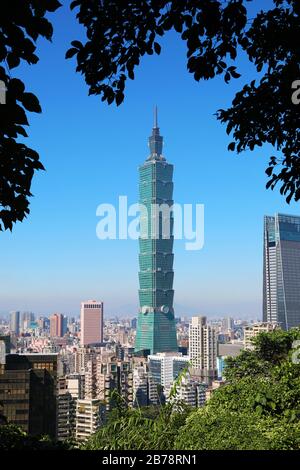 Wolkenkratzer Taipei 101 im Xinyi District, Taipeh, Taiwan Stockfoto