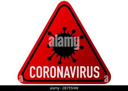 Bakterien signieren auf weißem Hintergrund Kopierraum. COVID 19 Coronavirus Ausbruch, Gesundheitsversorgung Quarantäne für Infektionen, Virus-Test und Forschungskonzept Stockfoto