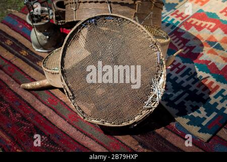 Traditionelle Art Sieb Holz Stockfoto