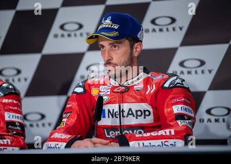 Italien, Italien. Januar 2020. Italien, Italien, 01. Januar 2020, italienischer MotoGP-Fahrer, Nummer 4, Andrea Dovizioso, vom Ducati Team während - Credit: LM/Alessio Marini Credit: Alessio Marini/LPS/ZUMA Wire/Alamy Live News Stockfoto