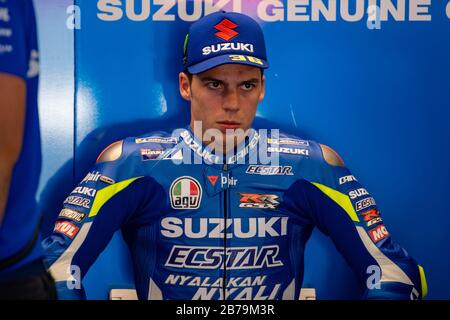 spanischer motogp-Fahrer, Nummer 42, alex rins, des Teams suzuki Ecstar während MotoGP-Fahrer, Italien, 01. Januar 2020, Motors MotoGP World Cham Stockfoto