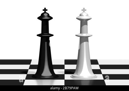 3D-Schach-Illustration - Kings Stockfoto