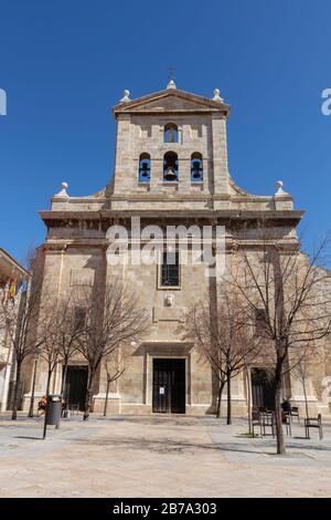 Fassade der Kirche San Pablo in Palencia, Spanien Stockfoto