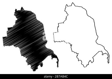 Gemeinde Jekabpils (Republik Lettland, Verwaltungsgebiete von Lettland, Gemeinden und deren Gebietseinheiten) Kartenvektor Illustration, s. Stock Vektor