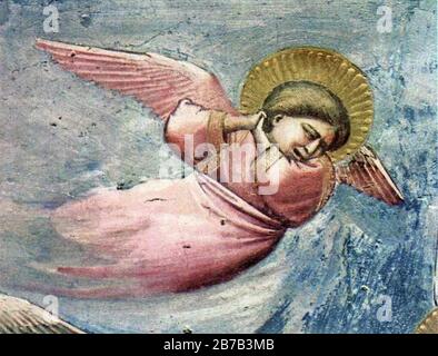 Giotto di Bondone - Szenen aus dem Leben Christi - 20. Laminierung (Detail) Stockfoto