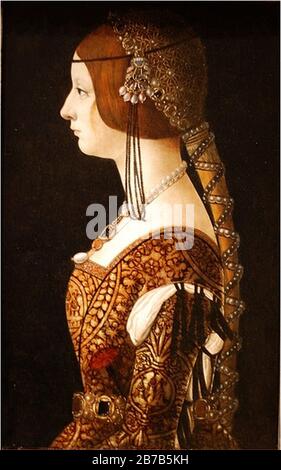 Giovanni Ambrogio de Predis - Blanca Maria Sforza (ca. 1493 Stockfoto