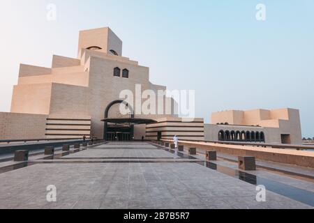 Das Museum für Islamische Kunst, Doha, mit islamischem Architektureinfluss in einem kuschigen Aussehen, entworfen von Ieoh Ming Pei