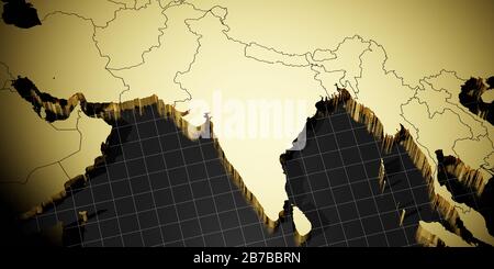 Asien, Indien - 3D-Darstellung Stockfoto
