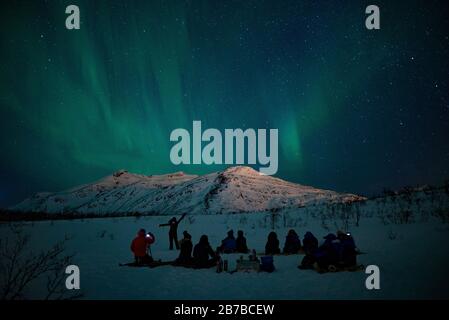 Aurora borealis bei tromso norwegen Stockfoto