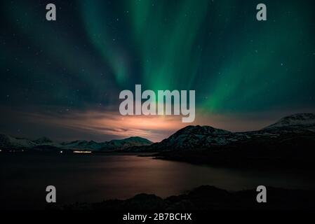 Aurora borealis bei tromso norwegen Stockfoto