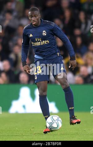 SEVILLA, 22-12-2019. Primera División Spanische Liga. LaLiga. Estadio Benito Villamarín. Ferland Mendy (Real Madrid) während des Spiels Real Betis - Real Madrid. Stockfoto