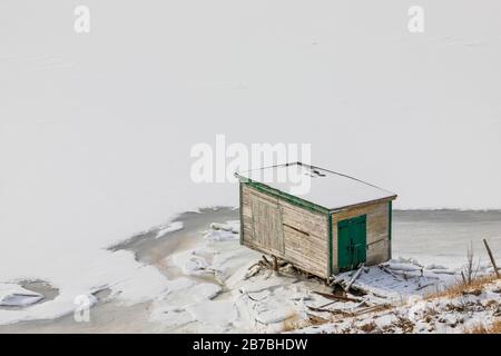 Angelbühne an der Trinity Bay im malerischen Dorf Trinity, Neufundland, Kanada [keine Eigentumsfreigabe; nur für redaktionelle Lizenzierung verfügbar] Stockfoto