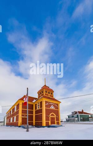 Die Parish Hall, im Canadian Register of Historic Plates, im malerischen Dorf Trinity, Neufundland, Kanada Stockfoto