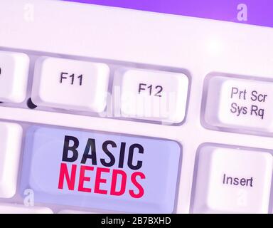 Grundlegende Anforderungen beim Schreiben von Handschriftertext. Ein konzeptionelles Foto, das Sie benötigen, um das Leben zu erhalten oder zu leben Stockfoto