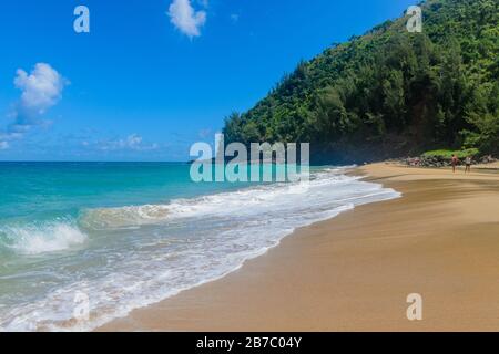 Schöner Strand von Anahola in Kauai auf Hawaii USA Stockfoto