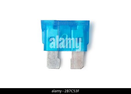 KFZ-Sicherung isoliert auf weißem Hintergrund Stockfoto