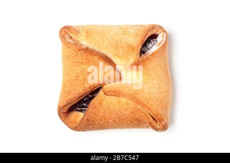 Cookie mit Marmelade, isoliert auf weiss Stockfoto