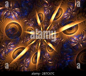 Computer-generierte Bunte fractal Artwork für kreative Kunst-, Design- und Unterhaltung Stockfoto