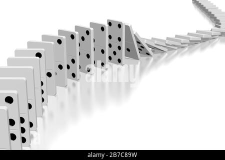 Weiße 3D-Domino Stockfoto