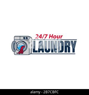 Wäsche-Logo für Ihr Unternehmen isoliert auf weißem Hintergrund, Vektorgrafiken Stock Vektor