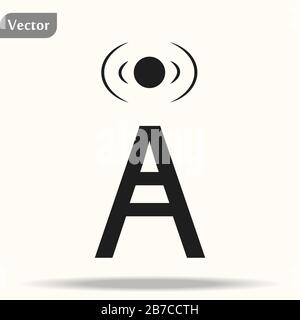 Radioturm-Symbol auf quadratischer Originalzeichnung Stock Vektor