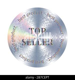 Aufkleber mit dem runden Hologramm des Bestsellers. Stock Vektor