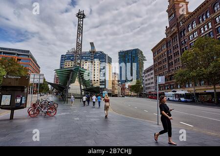 Die George Street in Sydney ist die älteste Straße Australiens. Es begann als ein Track vom Ort der Siedlung von Kapitän Arthur Phillip an dem, was n ist Stockfoto