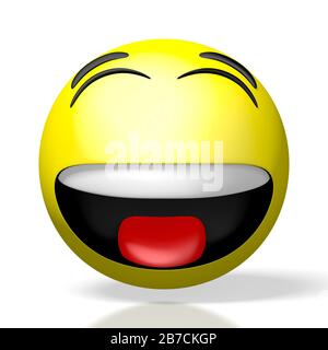 3D-Emoji/Emoticon - Lächeln/Lachen Stockfoto