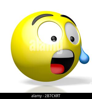 Weinendes Emoticon - 3D-Rendering Stockfoto