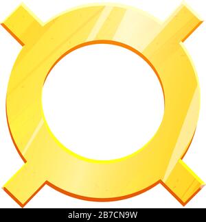 Goldenes Symbol für allgemeine Währung auf weißem Hintergrund. Finanzierungskonzept. Abbildung: Exchange Money Banking. Gewinn aus dem Geschäftsergebnis. Börsenvektor der Finanzzeichen. Stock Vektor