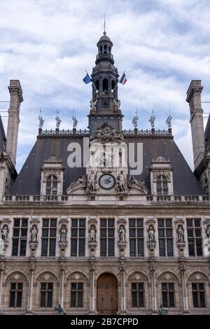 Hôtel de Ville de Paris alias Rathaus in Paris, Frankreich, Europa Stockfoto