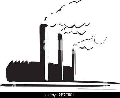 Fabriken, die die Umwelt verschmutzen Stock Vektor