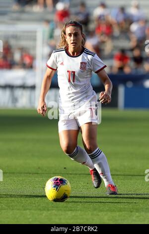 Spaniens Mittelfeldspieler Alexia Putellas (11) tritt beim SheBelieves Cup in einem internationalen, freundlichen Frauenfußballspiel am Mittwoch, 11. März 2020, in Frisco, Texas, USA, gegen England an. (Foto von IOS/Espa-Images) Stockfoto