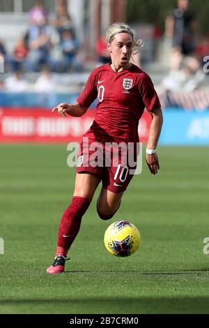 Der englische Mittelfeldspieler Jordan Nobbs (10) tritt beim SheBelieves Cup in einem internationalen, freundlichen Frauenfußballspiel am Mittwoch, 11. März 2020, in Frisco, Texas, USA, gegen Spanien an. (Foto von IOS/Espa-Images) Stockfoto