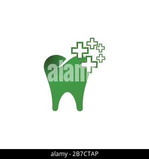 Ideen für das Dental-Cross-Logo. Inspiration Logo Design. Darstellung Des Vektor-Vorlagenbildes. Isoliert Auf Weißem Hintergrund Stock Vektor