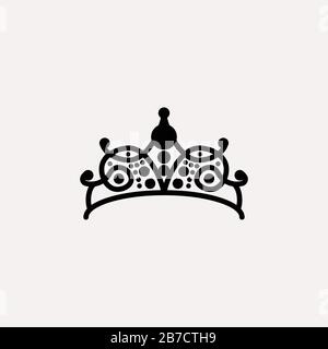 Princes Tiara Krone oder Royal diadem Logo Ideen. Inspiration Logo Design. Darstellung Des Vektor-Vorlagenbildes. Isoliert Auf Weißem Hintergrund Stock Vektor