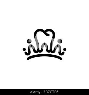 Ideen für das Zahnkronen-Logo. Inspiration Logo Design. Darstellung Des Vektor-Vorlagenbildes. Isoliert Auf Weißem Hintergrund Stock Vektor