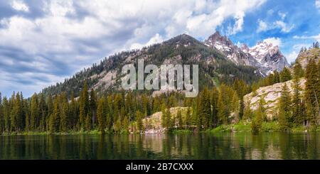 Landungsbühne zum Inspirations Point im Jenny Lake Grand teton National Park Wyoming USA Stockfoto