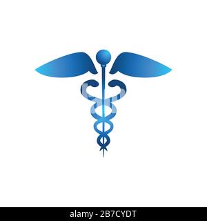 Caduceus Gesundheitssymbol Asclepius's Wand Logo Ideen. Inspiration Logo Design. Darstellung Des Vektor-Vorlagenbildes. Isoliert Auf Weißem Hintergrund Stock Vektor