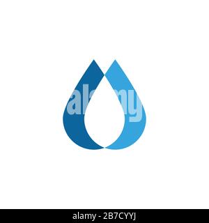 Wassertropfen, mineralische, negative Raumlogo-Ideen. Inspiration Logo Design. Darstellung Des Vektor-Vorlagenbildes. Isoliert Auf Weißem Hintergrund Stock Vektor