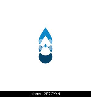 Wassertropfen, mineralische, negative Raumlogo-Ideen. Inspiration Logo Design. Darstellung Des Vektor-Vorlagenbildes. Isoliert Auf Weißem Hintergrund Stock Vektor